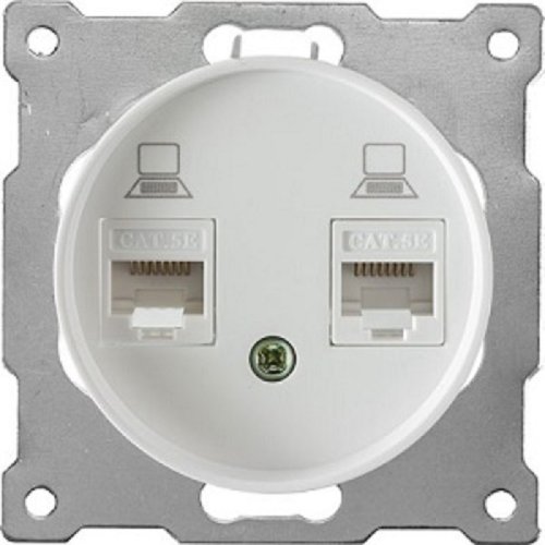 Розетка компьютерная без рамки OneKeyElectro Florence 2-м. RJ45 5e белый фото Розетка компьютерная без рамки OneKeyElectro Florence 2-м. RJ45 5e белый картинка